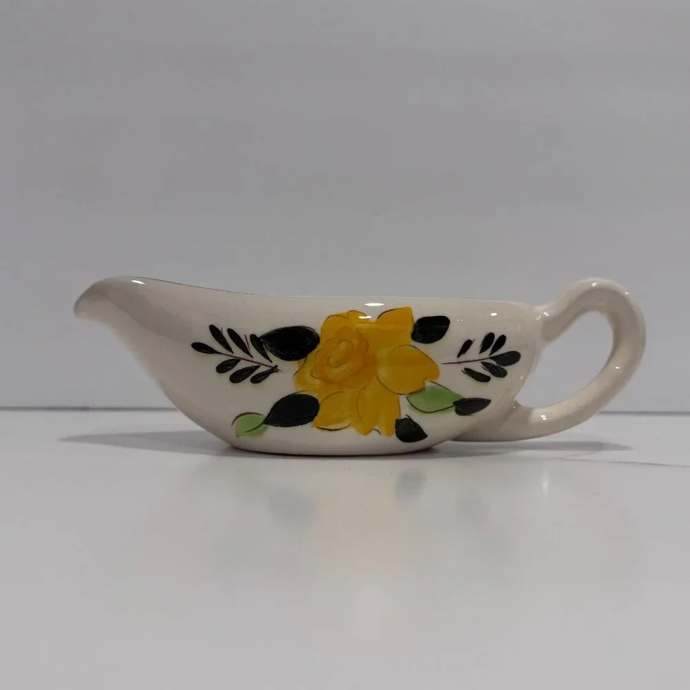 VTG Stangl Country Garden Hand-Painted Gravy Boat Cottagecore Trinket Dish Decor